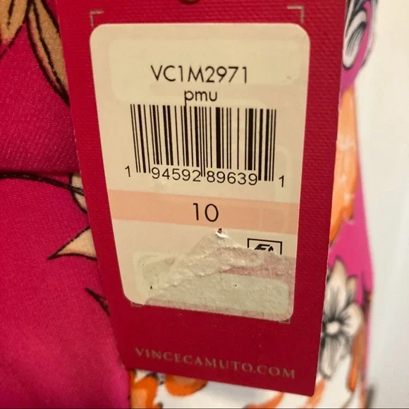 Vince Camuto dress floral mixed print sleeveless side knot twist front midi - Picture 6 of 16